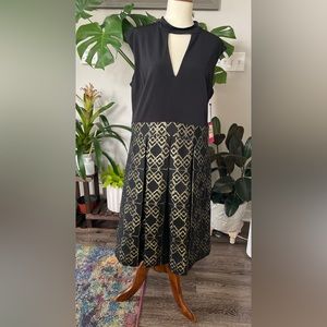 Vince Camuto Black & Gold Ballerina Dress